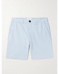 MR P. - Slim-fit Straight-leg Stretch-cotton Seersucker Shorts - Lyst