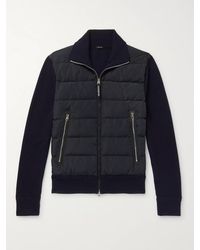 Tom Ford - Slim-fit Panelled Ribbed Wool And Quilted Shell Down Jacket - Lyst