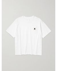Sacai - Logo-Appliquéd Canvas-Trimmed Cotton-Jersey T-Shirt - Lyst