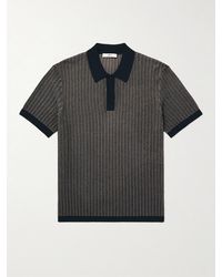 MR P. - Crochet-Knit Cotton And Silk-Blend Polo Shirt - Lyst