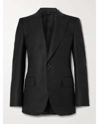 Tom Ford - Metallic Prince Of Wales Checked Wool-blend Tuxedo Jacket - Lyst