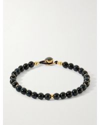 Mikia - Circle 8-Plated Sterling, Tiger's Eye And Labradorite Beaded Bracelet - Lyst