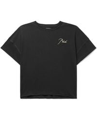 Rhude - Logo-embroidered Cotton-jersey T-shirt - Lyst