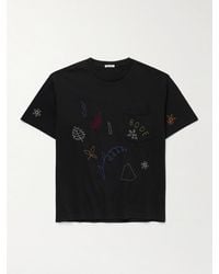 Bode - Field Guide T-Shirt aus Baumwoll-Jersey mit Stickereien - Lyst