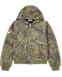 CHERRY LA - Padded Printed Cotton-Twill Hooded Bomber Jacket - Lyst