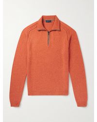 Sease - Leather-Trimmed Cashmere Half-Zip Ski Sweater - Lyst