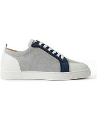 Christian Louboutin - Rantulow Suede And Leather-trimmed Canvas Sneakers - Lyst
