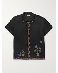 Bode - Garden Sampler Hemd aus Seiden-Twill mit Zierperlen - Lyst