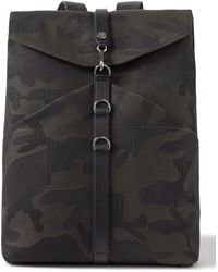 Mismo Leather-trimmed Camouflage-jacquard Canvas Backpack - Green