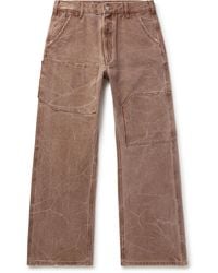 Acne Studios - Palma Straight-leg Pigment-dyed Cotton-canvas Trousers - Lyst
