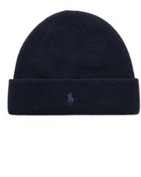 Polo Ralph Lauren - Logo-embroidered Ribbed Cashmere Beanie - Lyst