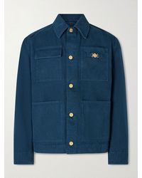 Versace - Embellished Cotton-Canvas Blouson Jacket - Lyst