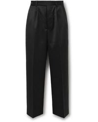 Bode - Mcnab Straight-Leg Pleated Wool Barathea Tuxedo Trousers - Lyst