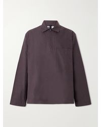 Margaret Howell - Half Zip-Up Cotton Shirt - Lyst