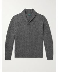 Incotex - Zanone Slim-fit Shawl-collar Wool Sweater - Lyst