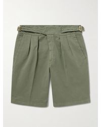 Rubinacci - Manny Straight-Leg Pleated Cotton Shorts - Lyst