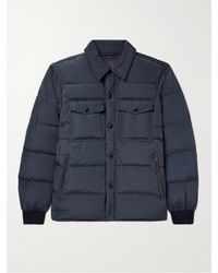 Tom Ford - Leather-trimmed Quilted Shell Down Shirt Jacket - Lyst