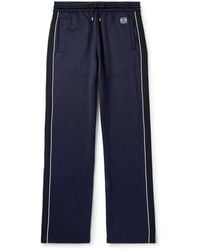 Loewe - Straight-Leg Logo-Embroidered Herringbone-Striped Tech-Jersey Track Pants - Lyst