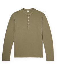 Massimo Alba - Cotton And Cashmere-blend Henley T-shirt - Lyst