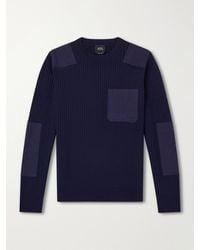 A.P.C. - Mallarme Ribbed-Knit Virgin Wool Sweater - Lyst