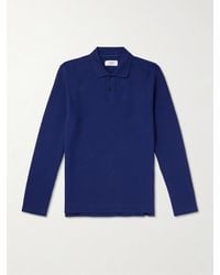 MR P. - Waffle-knit Organic Cotton-jersey Polo Shirt - Lyst