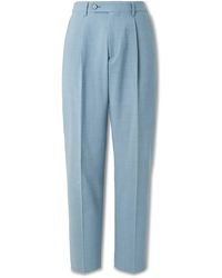 Paul Smith - Tapered Pleated Stretch-Wool Suit Trousers - Lyst