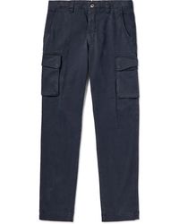 Incotex - Straight-leg Pleated Stretch-cotton Cargo Trousers - Lyst