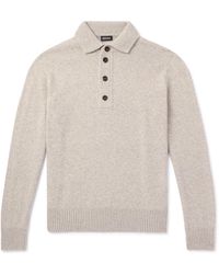 ZEGNA - Slim-Fit Wool And Cashmere-Blend Polo Shirt - Lyst