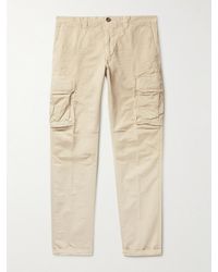 Incotex Slim-fit Cotton And Linen-blend Cargo Pants - Brown