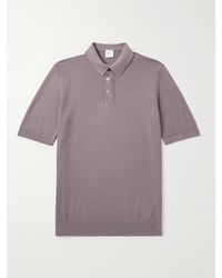 Eleventy - Slim-Fit Ribbed Cotton Polo Shirt - Lyst