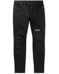 RTA Logo-embroidered Denim Jeans - Black