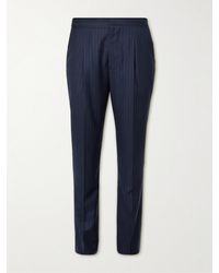 Brunello Cucinelli - Straight-leg Slim-fit Pinstriped Virgin Wool Suit Trousers - Lyst