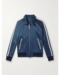 Tom Ford - Trainingsjacke aus technischem Jersey mit Streifen - Lyst