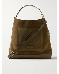 Tom Ford - Leather-trimmed Suede Tote Bag - Lyst