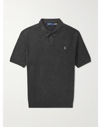 Polo Ralph Lauren - Logo-Embroidered Ribbed Cotton Polo Shirt - Lyst