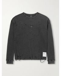 Satisfy - Logo-Print Distressed Mothtech Organic Cotton-Jersey T-Shirt - Lyst
