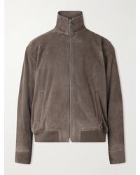 FRAME - Suede Bomber Jacket - Lyst