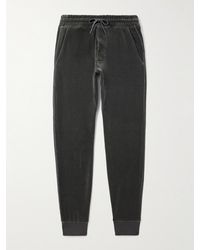 Tom Ford - Tapered Cotton-blend Velour Sweatpants - Lyst