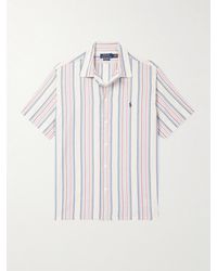 Polo Ralph Lauren - Gestreiftes Hemd aus Baumwoll-Chambray mit wandelbarem Kragen und Logostickerei - Lyst