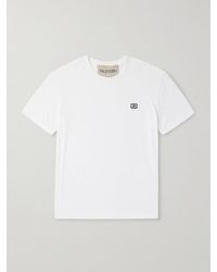 Valentino Garavani - Logo-appliquéd Cotton-jersey T-shirt - Lyst