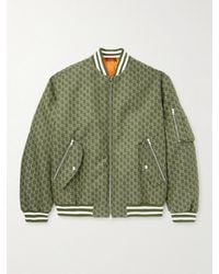 Gucci - Logo-jacquard Padded Cotton-twill Bomber Jacket - Lyst