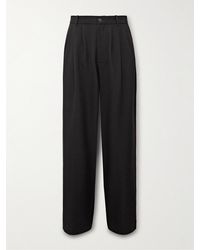 The Row - Rufus Wide-leg Pleated Wool-twill Trousers - Lyst