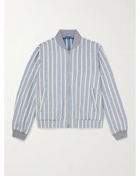 MR P. - Striped Cotton And Linen-blend Bomber Jacket - Lyst
