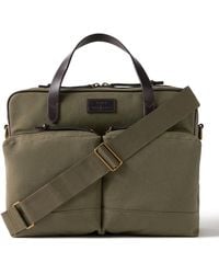 Polo Ralph Lauren - Leather-Trimmed Cotton-Canvas Messenger Bag - Lyst