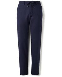 Canali - Tapered Wool-flannel Drawstring Trousers - Lyst