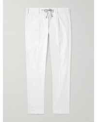 Eleventy - Gerade geschnittene Hose aus Twill aus einer Baumwollmischung mit Falten - Lyst