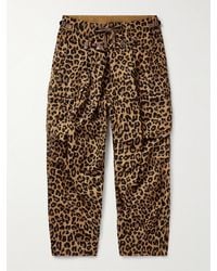 Kapital - Wide-Leg Leopard-Print Herringbone Cotton Cargo Trousers - Lyst