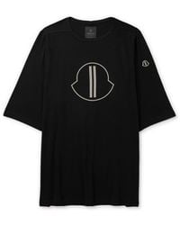 Rick Owens - Moncler Logo-print Cotton-jersey T-shirt - Lyst