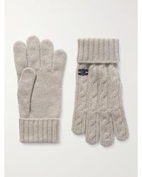 Celine - Handschuhe aus Kaschmir in Zopfstrick mit Logostickerei - Lyst