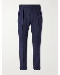 Polo Ralph Lauren - Straight-Leg Pleated Striped Wool-Blend Suit Trousers - Lyst